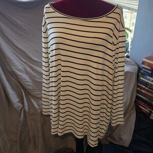 Striped Black and White Women's Top